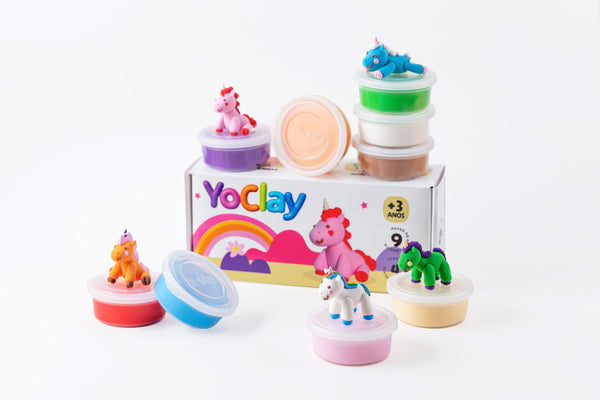 Yoclay Box 9 Cores - Coleção Unicórnios